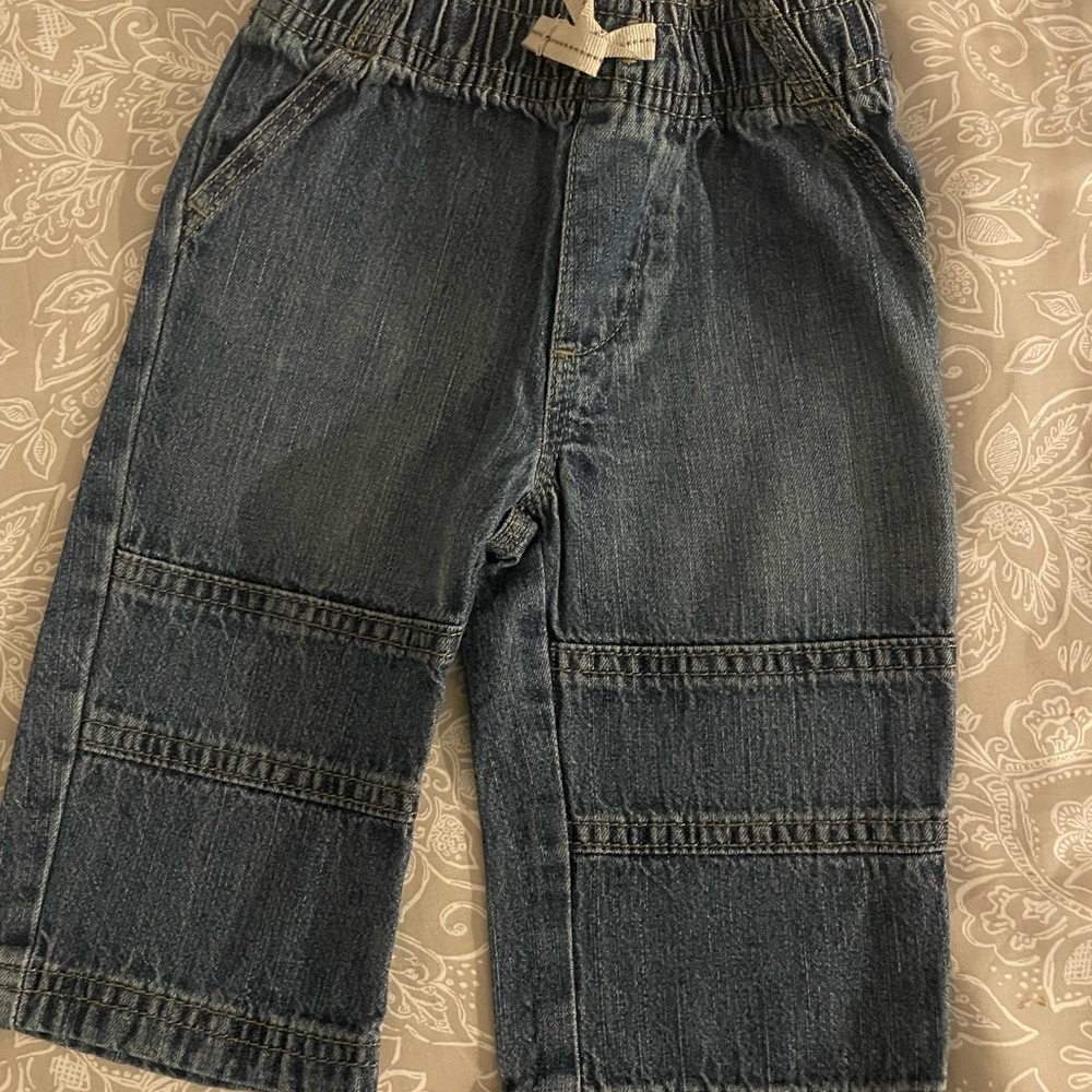Baby Boys Denim Jeans Pull-On Elastic Waist Size 6-9 Months